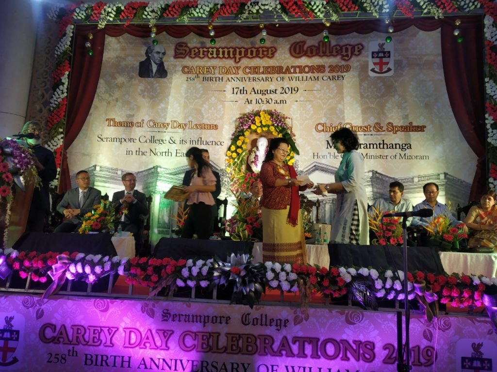 CHIEF MINISTER IN SERAMPORE COLLEGE AH CAREY DAY HMANPUI