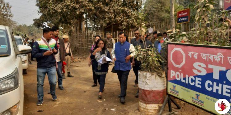 Assam HAD minister Sum Ronghang visits Nagaland border