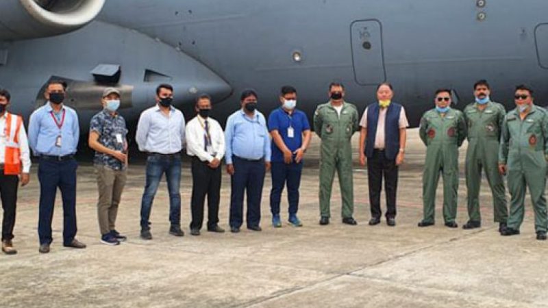 C-17 Globemaster carrying medical supplies touches down in Nagaland