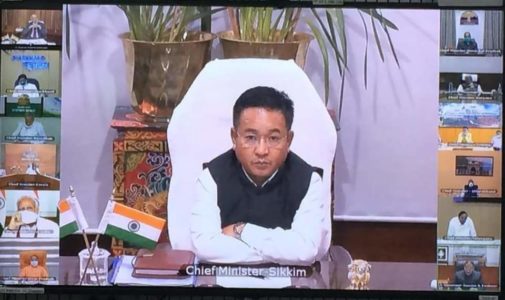 Covid 19 : Sikkim CM takes part in PM’s Live! VC session from NIC Hub Sikkim, Gangtok