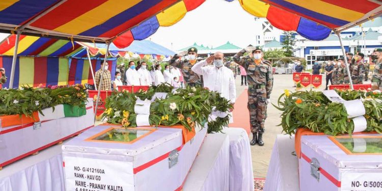 Manipur CM N Biren Singh pays tribute to martyred Assam Rifles soldiers