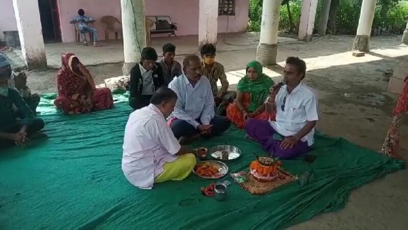 सरोना पाटन चौसठ जोगणिया माताजी मंदिर पर हुई नवरात्रि की घट स्थापना